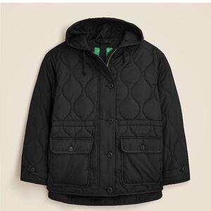 JCrew Oslo puffer coat jacket with PrimaLoft® Black Medium EUC